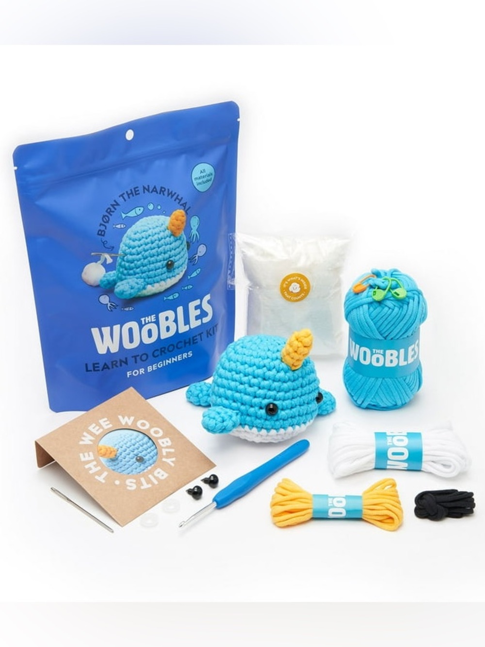 The Woobles Beginner Crochet Amigurumi Kits - Narwhal the Whale NWT